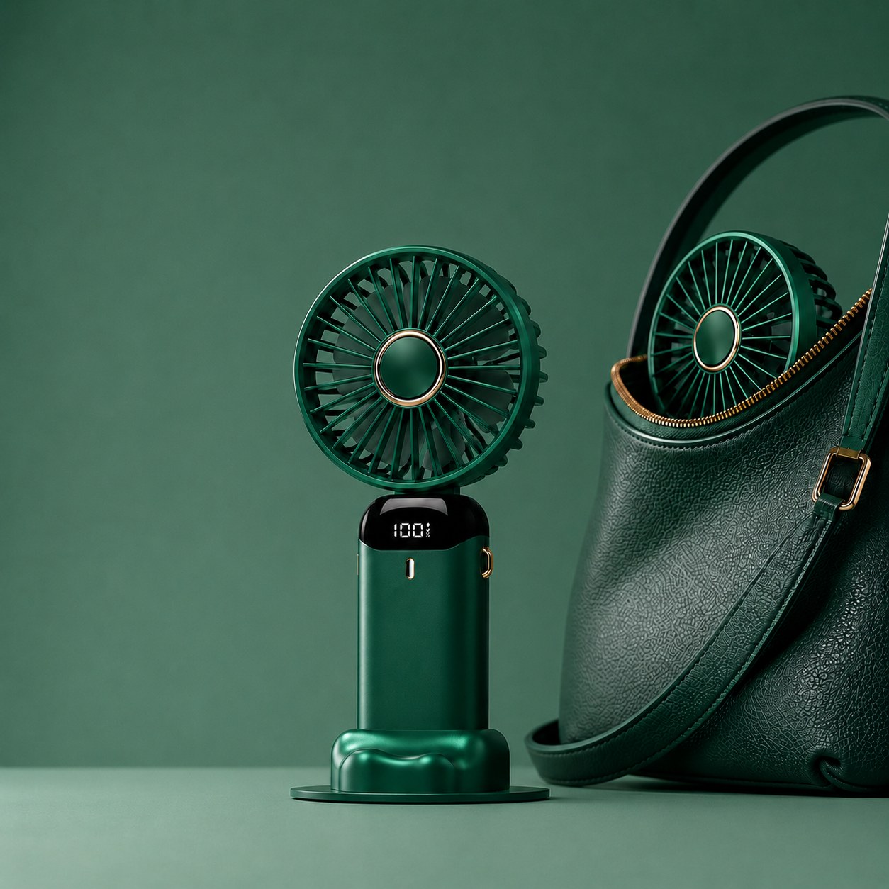 Mini ventilateur compact facile à glisser dans un sac