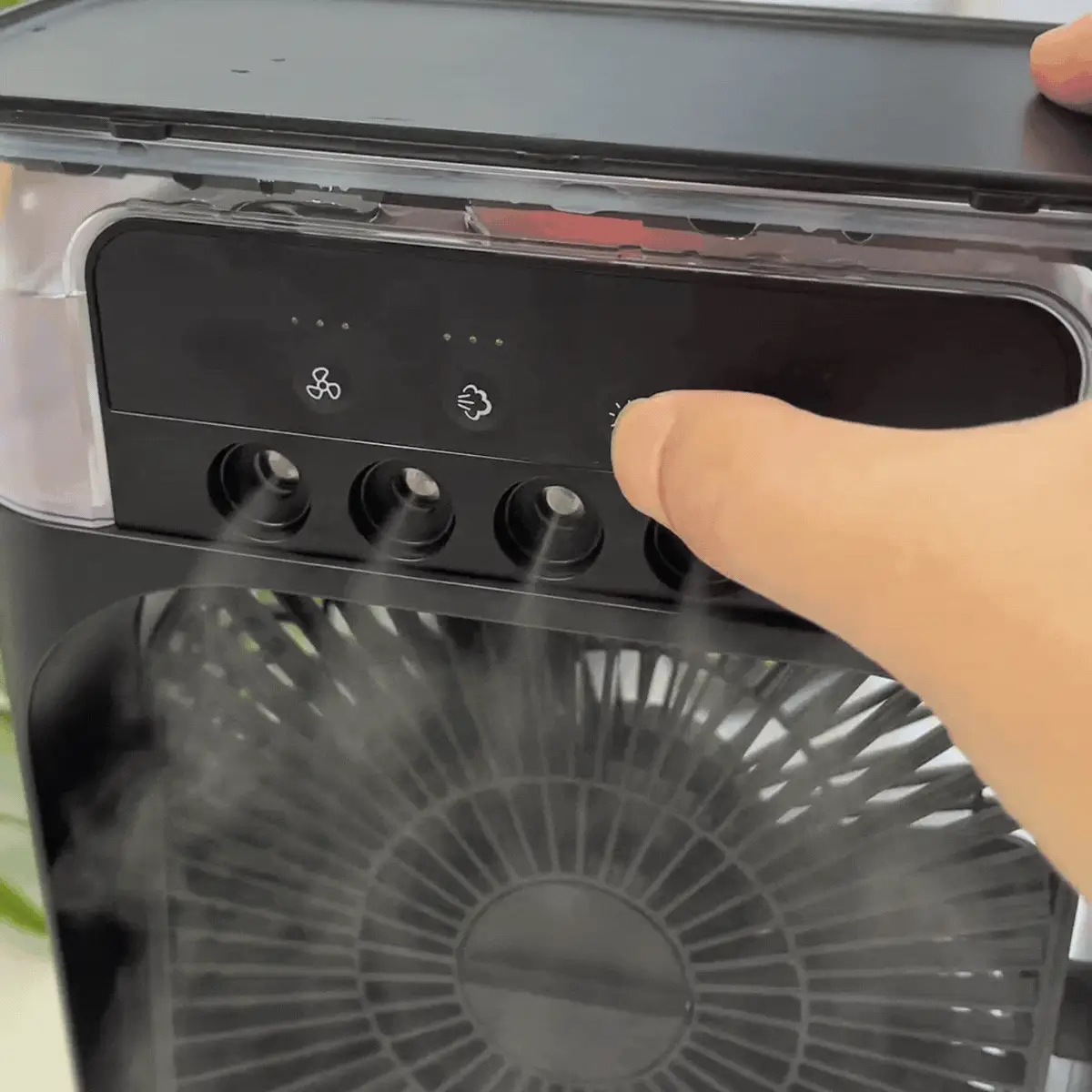 Commandes du Flumia AirFresh noir en fonctionnement